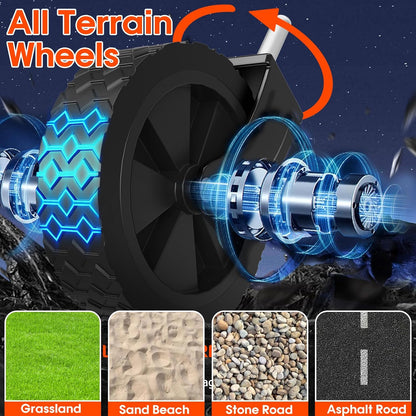 360LBS Heavy-Duty Wagons Carts Foldable 120L Collapsible Wagon Cart with Wheels and Tailgate