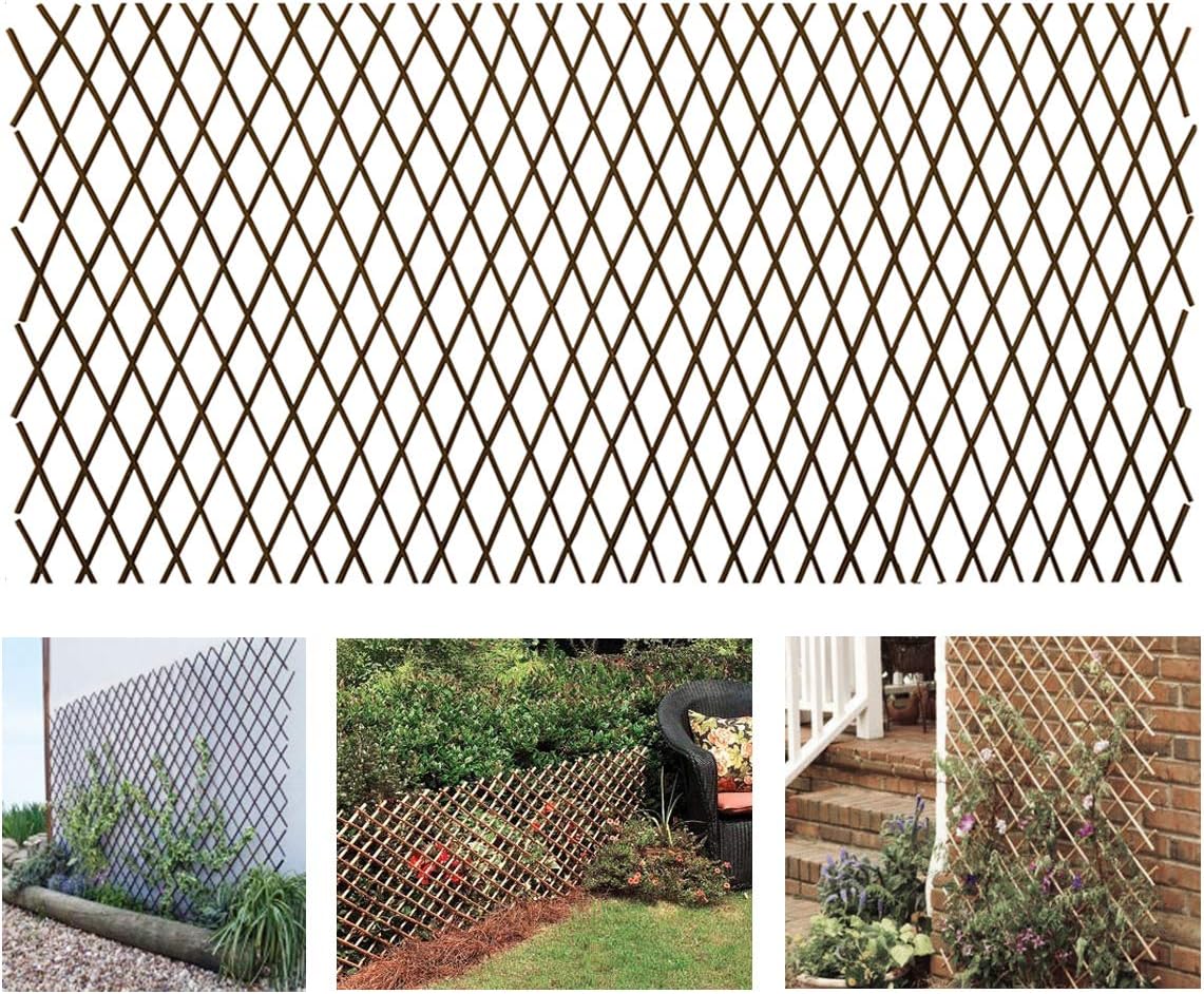 Expandable Garden Trellis Plant Support Willow Lattice Fence Panel for Climbing Plants Vine Ivy
