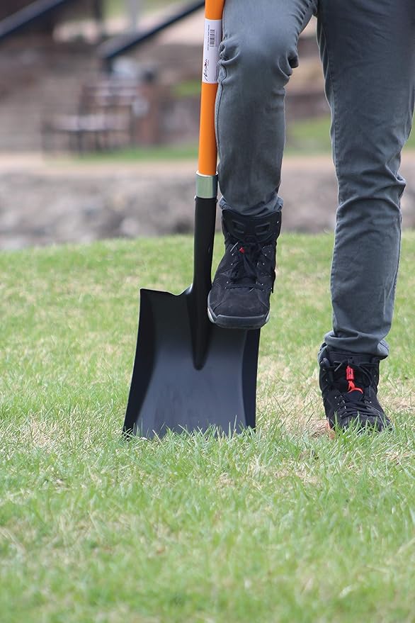 Ashman Heavy-Duty Transfer Shovel (1-Pack) with 41-Inch long Durable Handle and Blade- Ideal for