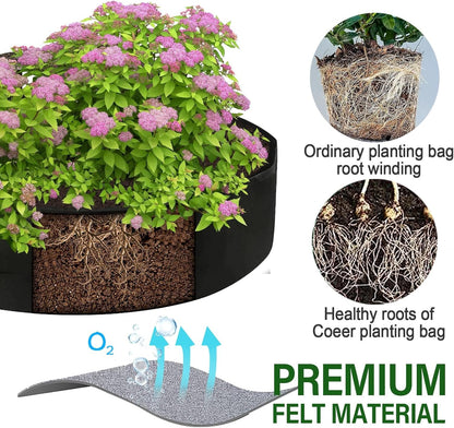 2-Pack 15 Gallon Grow Bags,Round Fabric Raised Garden Beds with 2 Handles,Durable Garden Planter