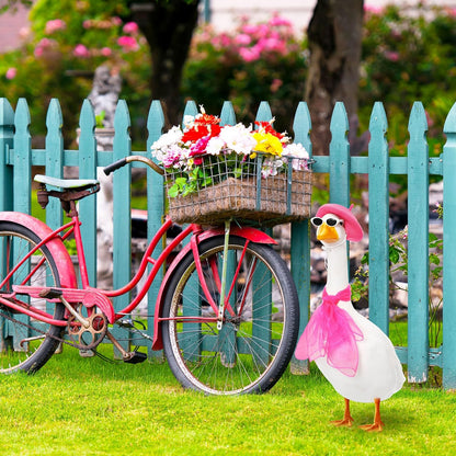 Yaomiao 3 Pcs French Porch Goose Outfit Set for 23'' 17'' Cement Plastic Lawn Goose Costume 50s