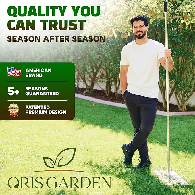 Oris Garden® Lawn Leveling Rake 36 inch - Ground Leveler for yard, sand, soil, grass - Dirt