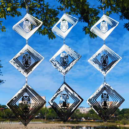 9 Discs Owl Bird Scare Set-Highly Reflective Double-Sided Bird Reflectors,Extra Sparkly Owl Wind