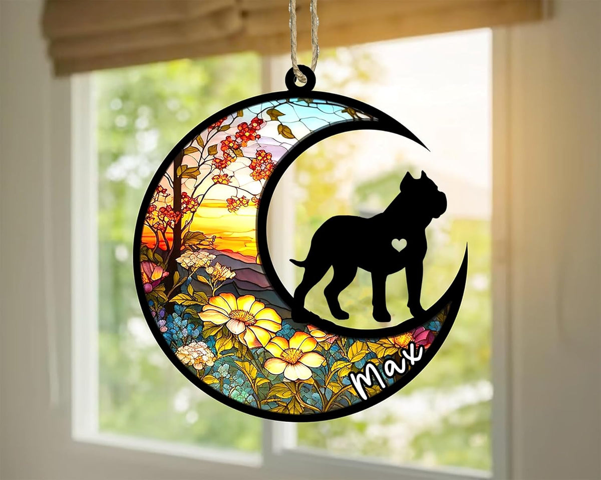 Personalized Dog Memorial, Custom Name Presa Canario Dog Christmas Ornament with Name, Custom