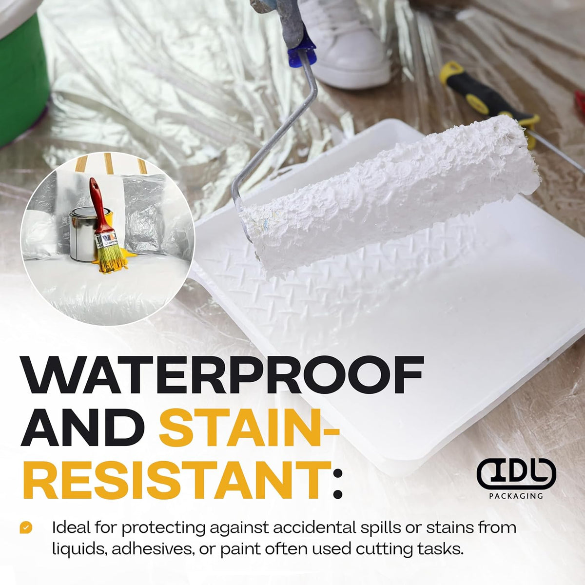 Plastic Sheeting 6 mil, 20' x 50' (1000 sq. ft.) - Thick Semi-Clear LDPE Plastic Sheeting Heavy