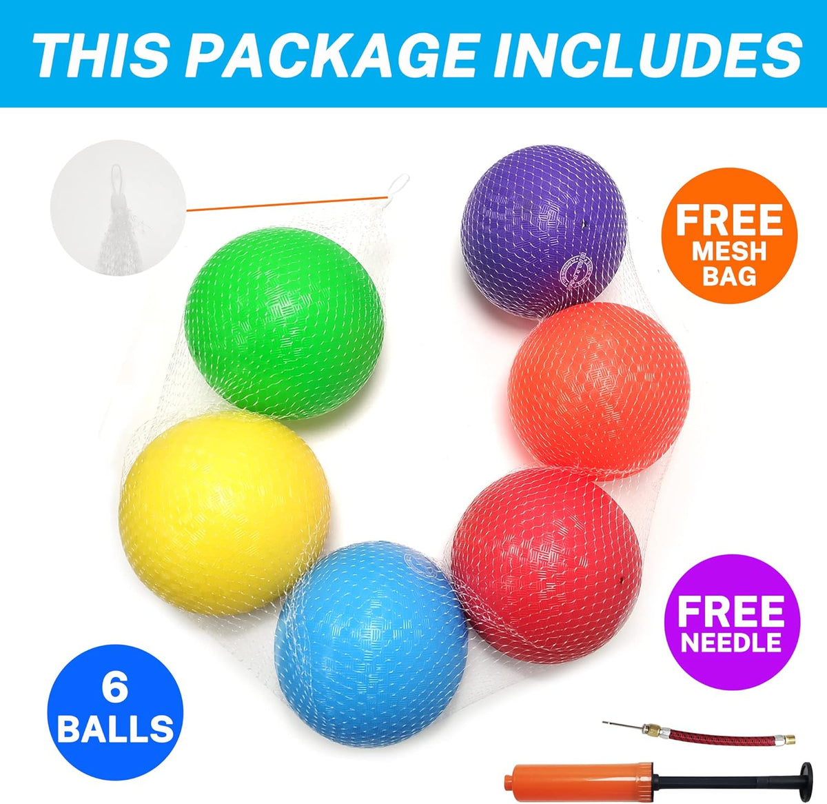 Dodgeballs Playground Balls, Dodge Ball Set for Kids & Adults, Bouncing Kickballs Handball for
