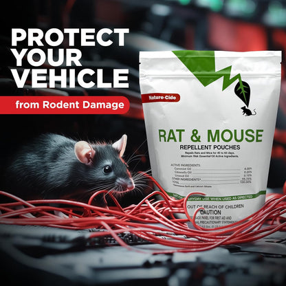 Nature-Cide Rat & Mouse Pouches - Plant-Based Formula for Indoor & Enclosed Spaces - Fresh Mint