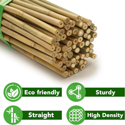 60 Pcs Bamboo Stakes, 6 Feet Natural Bamboo Garden Stakes for Plant, Garden Bamboo Plant Sticks for