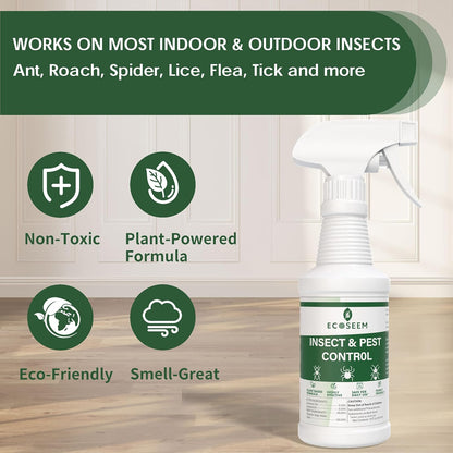 Insect & Pest Control Spray – Natural Essential - Bug Killer & Insect Repellent, Kills Ant