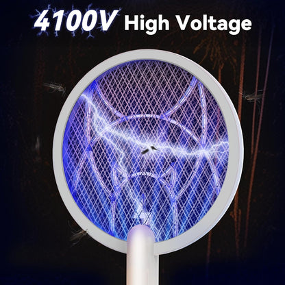 Electric Fly Swatter Racket, 2 in 1 Mosquito Bug Zapper 4100V Handheld Mosquito Killer with 1800