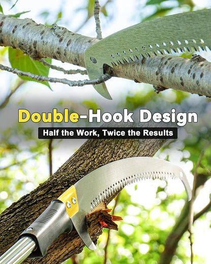 14.5FT Pole Saw with Adjustable Length for Tree Trimming, Lightweight Manual Pruning Saw with Mn