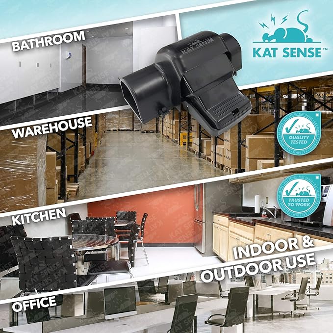 Kat Sense Dual Covered Rat & Chipmunk Traps Set of 2 - Humane Rat Trap Indoor & Outdoor Use