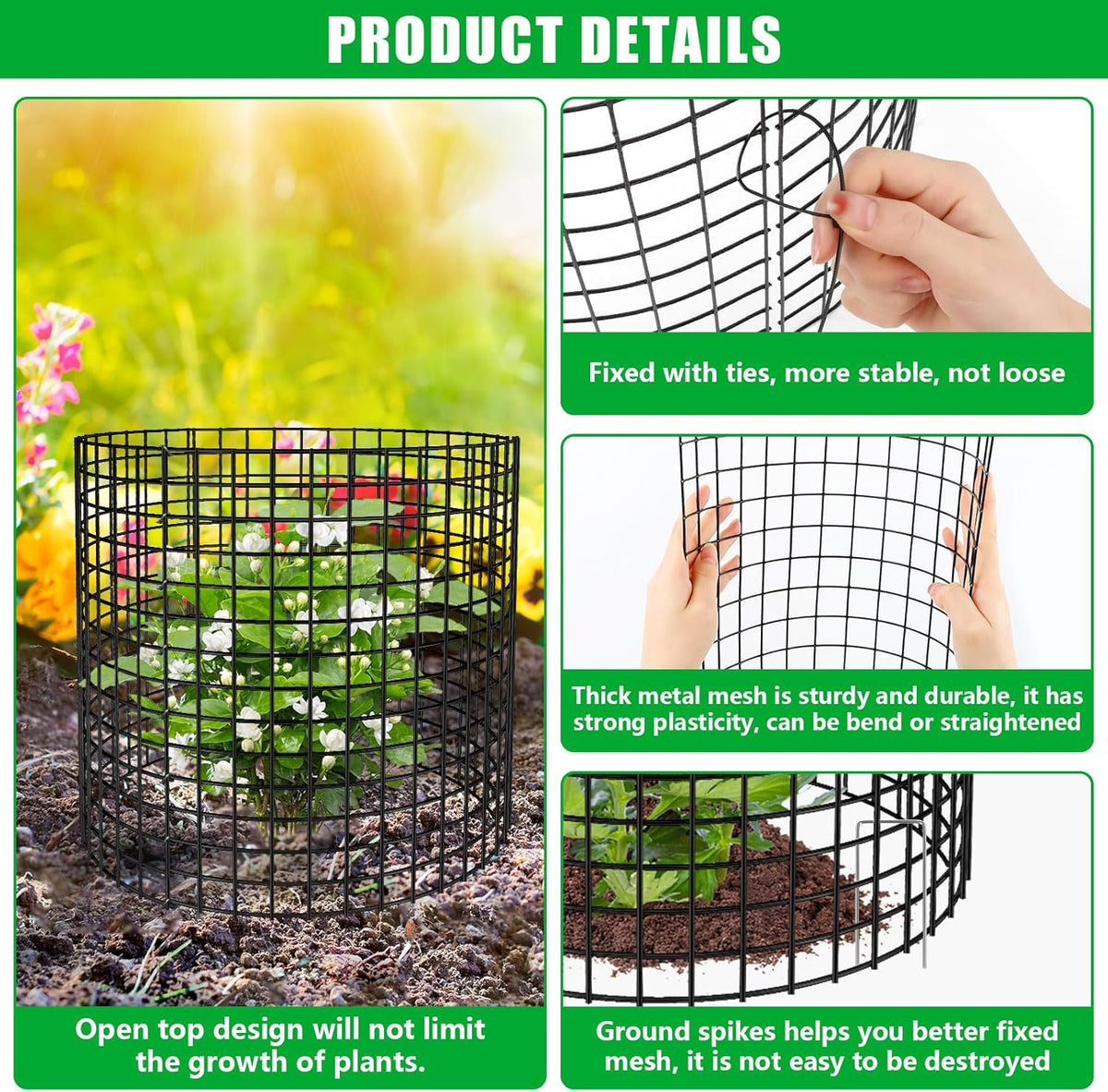 5 Pack Plant Protector from Animals, 13x12 inch Wire Plant Cages Mesh Plant Cage Garden Plant