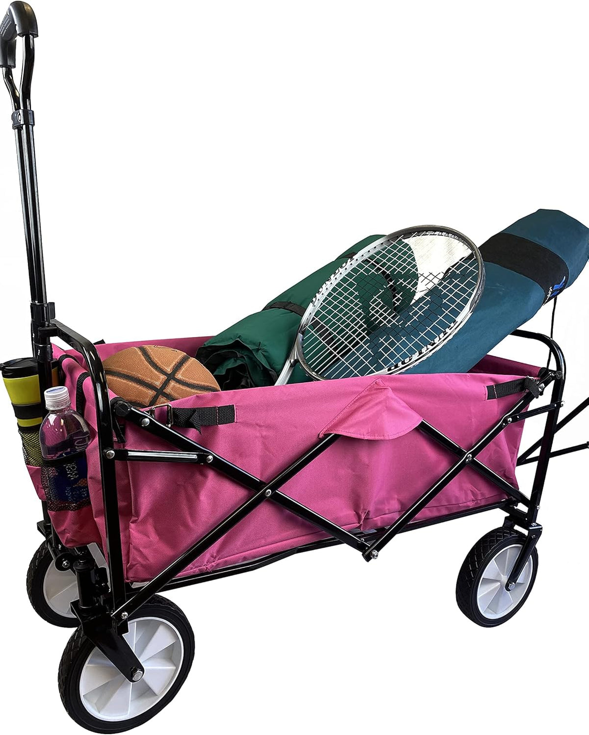Meda 40876 | Collapsible Folding Outdoor Utility Wagon Cart (Pink)