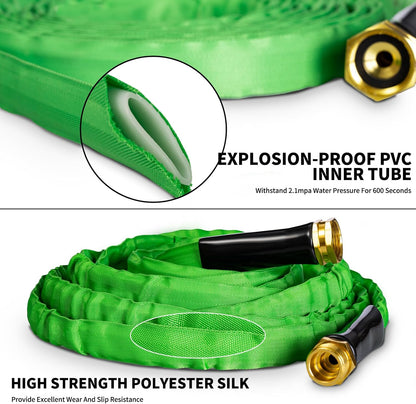 Garden Hose 25 FT,Non-Expanding,10 Functional Nozzles,Garden Hose Anti-Kink,Heavy Duty Flexible