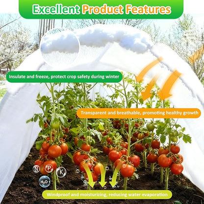 White Plant Covers Freeze Protection, 10 x 50 ft - 1.5 oz/yd² Frost Cloths for Outdoor Plants, Tree