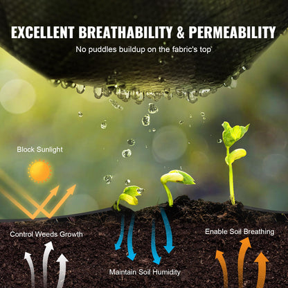 VEVOR 4FTx300FT Premium Heavy Duty Weed Barrier Landscape Fabric, 3.2OZ Woven Geotextile Fabric