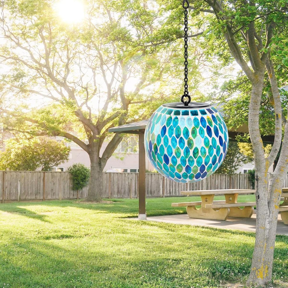 Solar Lanterns Outdoor Waterproof Hanging Solar Mosaic Lantern Outdoor Hanging Lights Waterproof