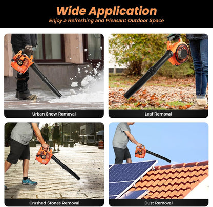 Gas Leaf Blower 25.4cc 2-Cycle Handheld Leaf Blower Gas Powered, Gasoline Blower for Lawn Care