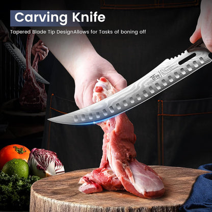Butcher Knife Set, 3 PCS Kitchen Knives Set for Cutting, Meat Cleaver Chef Knife Set, Japanese