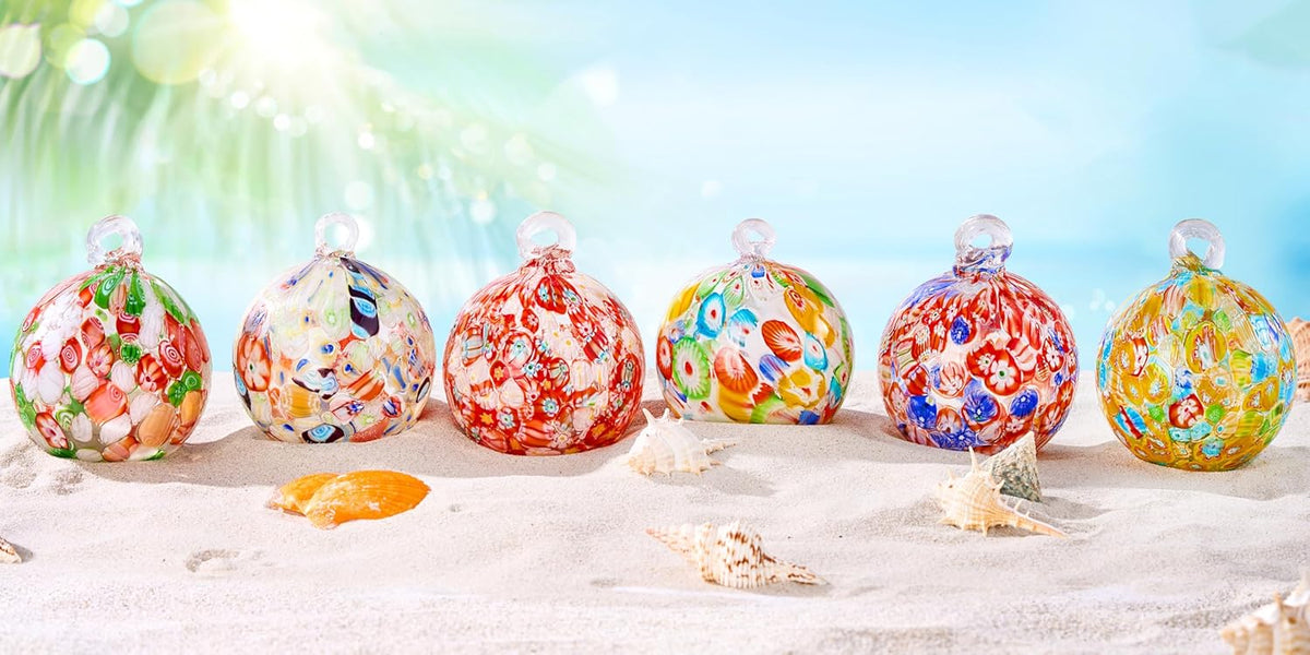 EUSTUMA Hand Blown Glass Witch Ball,Glass Ornament Hanging Garden Gazing Ball Indoor Outdoor Home