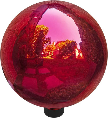 Alpine Corporation 10" Diameter Indoor Outdoor Glass Gazing Globe Yard Decor, Red