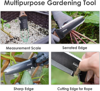 Hori Hori Garden Knife, Garden Tools with Sheath for Weeding,Planting,Digging, 7" Stainless Steel