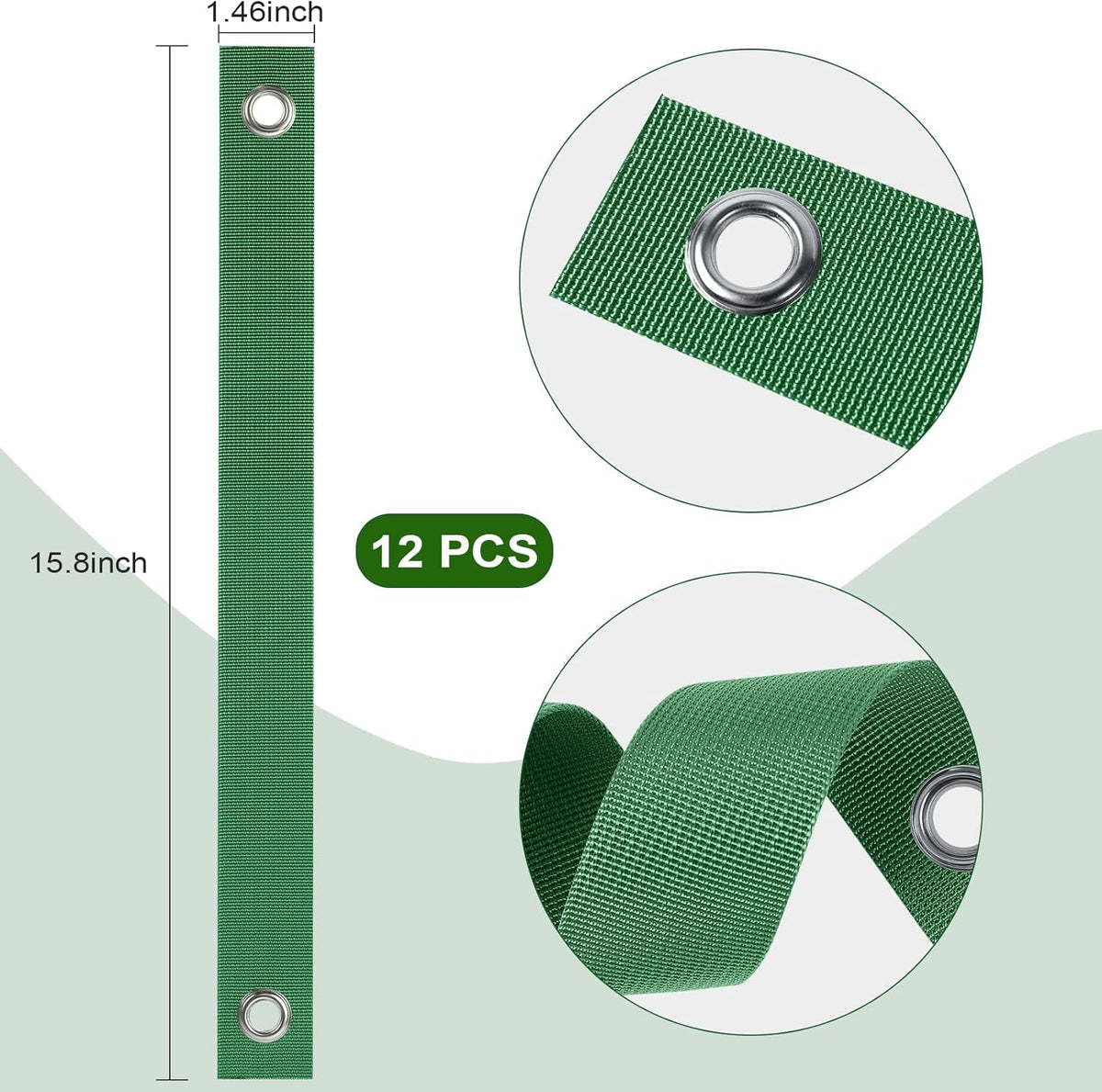 150 PCS Tree Stake Straps, Nylon, Green, Perfect for Staking, Guying, Straightening & Protecting