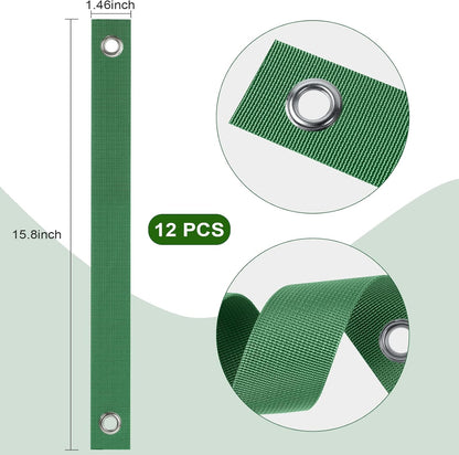 150 PCS Tree Stake Straps, Nylon, Green, Perfect for Staking, Guying, Straightening & Protecting