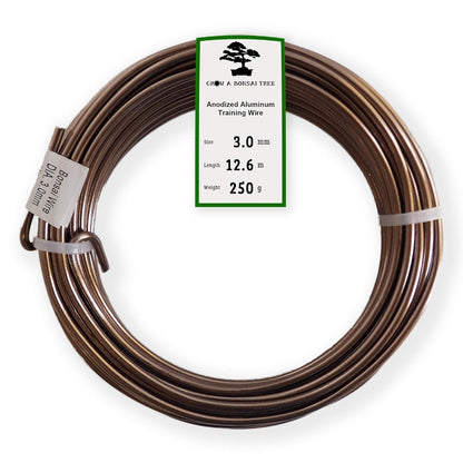 Anodized Aluminum 3.0mm Bonsai Training Wire 250g Large Roll (40 feet) - Choose Your Size and Color