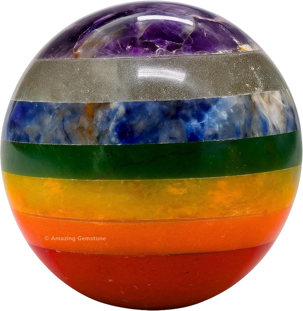 Amazing Gemstone Chakra Crystal Ball with Stand - 2 Inches Crystal Sphere Meditation Balls for