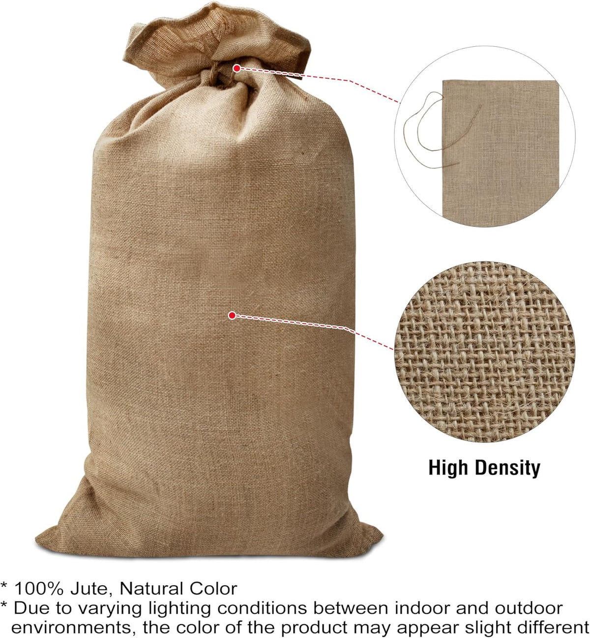 Agfabric Burlap Sack 1pack 22"×36", 100% Jute Storage Bag with String, Reusable Potato Storage Bag