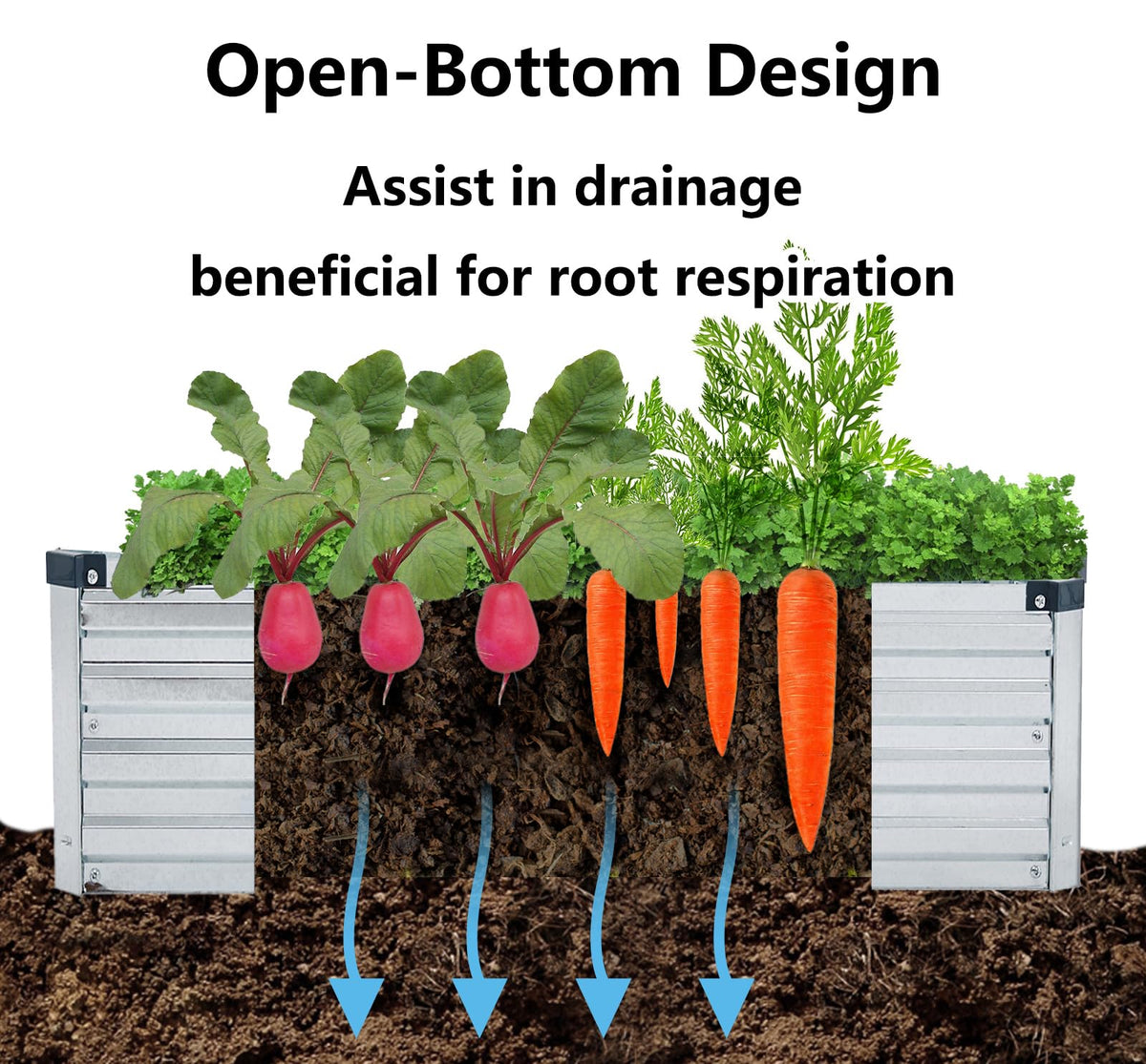 Meberam 2 Pack 6x3x1FT Galvanized Raised Garden Beds Kit Outdoor Metal Gardening Planter Box for