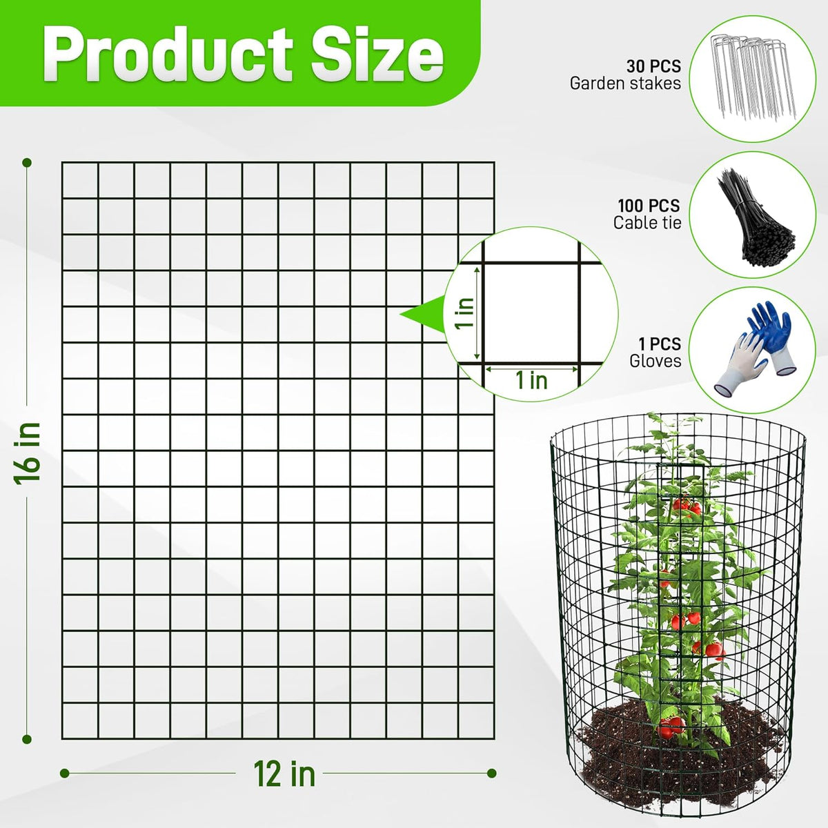 8 Pack Plant Protectors from Animals, 16"x 12" Wire Plant Protector, Wire Cages for Plants with