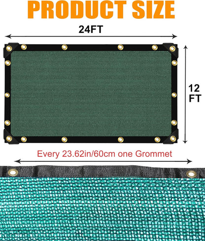 e.share 40% Shade Cloth for Garden, 12 Ft X 24 Ft Sun Shades Outdoor Patio with Grommets for Plant