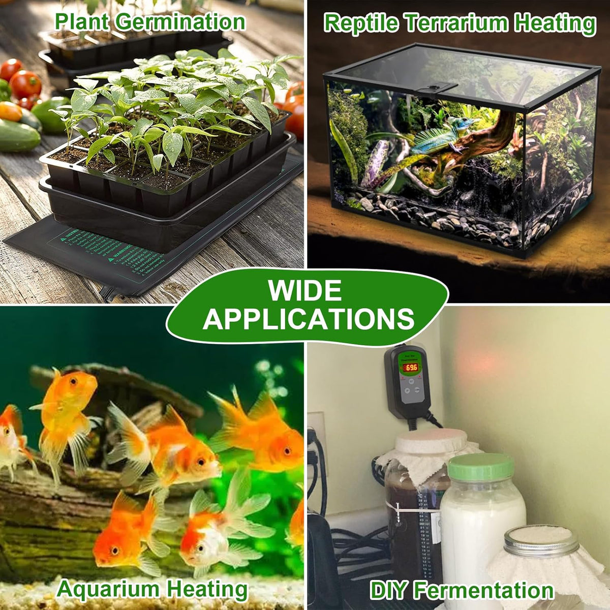 Seedling Heat Mat, 10"x 20.75" Plant Heating Pad for Home Gardening Seed Starting, MET Certified