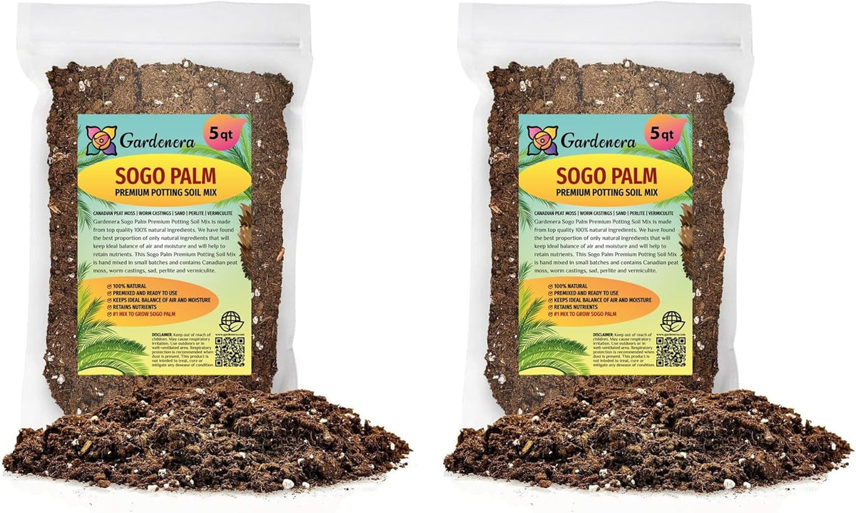 Gardenera SOGO Palm Plant Potting Soil - All-Natural Blend for Thriving SOGO Palm Plants - Boosts