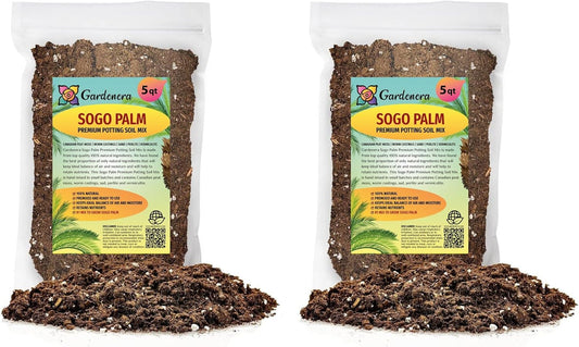 Gardenera SOGO Palm Plant Potting Soil - All-Natural Blend for Thriving SOGO Palm Plants - Boosts