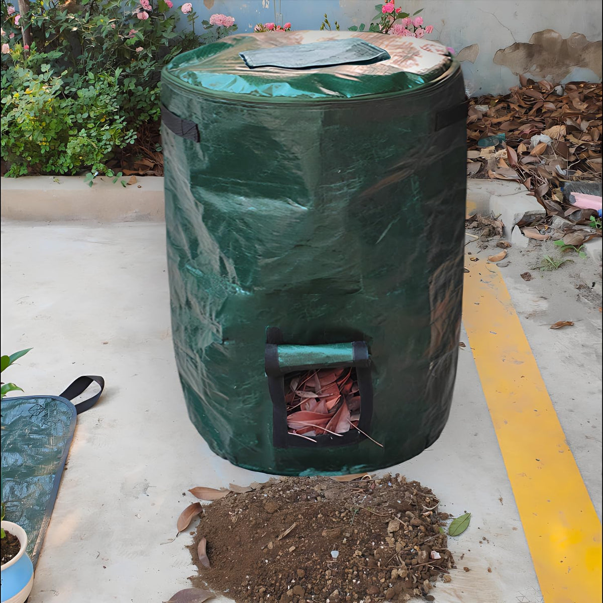 Large Compost Bin Bags,Garden Compost Bin Bags 80 Gallon(300L) Outdoor Collapsible Garden Yard