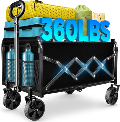 Wagons Carts Foldable - Collapsible Wagon Cart with Wheels Foldable - Utility Folding Wagon Cart