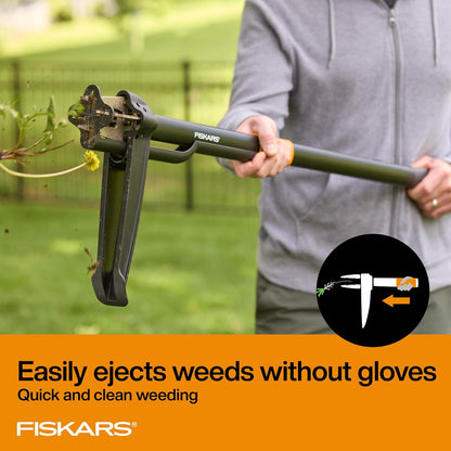 Fiskars 4-Claw Stand Up Weed Puller Tool, Gardening Hand Weeding Tool with 39" Long Ergonomic