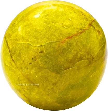 Amazing Gemstone Green Opal Crystal Ball with Stand - 2 Inches Crystal Sphere Meditation Balls for