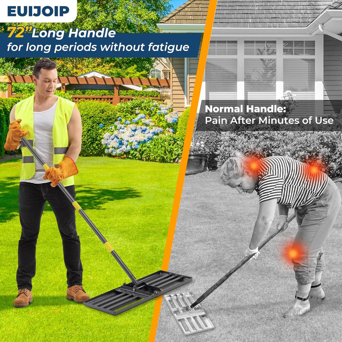 Professional Lawn Leveling Rake 30x10 Heavy Duty - Oversized Leveling Tool with 80" Stainless Steel