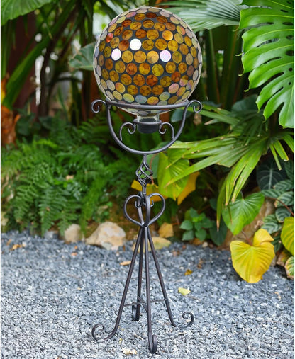 26.7" H Gazing Ball Stand, 9”D Metal Gazing Globe Stand for 10 Inches Garden Gazing Globes, Vintage
