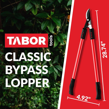 TABOR TOOLS GL16A Bypass Lopper, Chops Branches with Ease, Classic 28 Inch Tree Trimmer, Branch