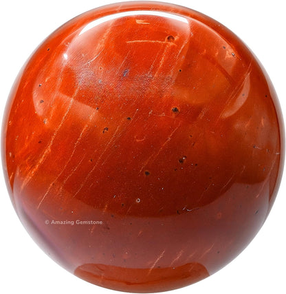 Amazing Gemstone Red Jasper Crystal Ball with Stand - 2 Inches Crystal Sphere Meditation Balls for