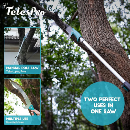 Extendable Tree Trimmer: Manual Pole Saw | 5-12ft Telescoping Pruning Pole for Tree Trimming | Saw