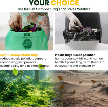 Trash bags 13+ gallon tall kitchen,Compostable Trash Lawn & Leaf Yard Waste Bags,Kitchen Compost