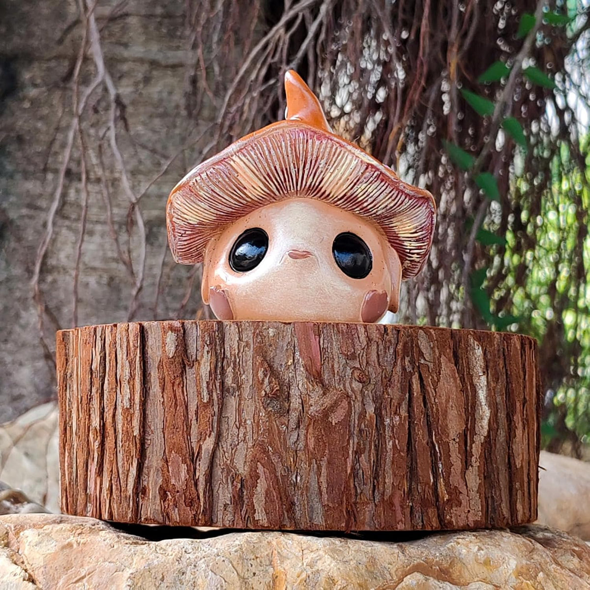 Whimsical Mushroom Garden Statue, Garden Mushrooms Outdoor Decor Gnome Garden Decor Fairy Garden