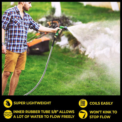 Bionic Steel PRO 75ft Garden Hose with Nozzle, 304 Stainless Steel Metal 75ft Water Hose Flexible